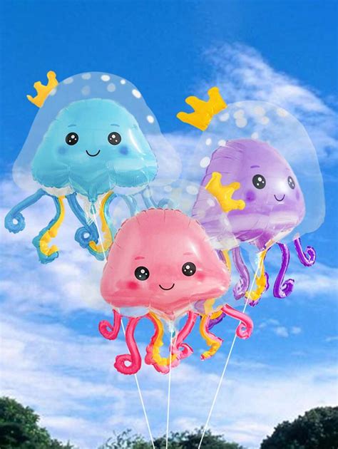 1pc Ball In Ball Jellyfish Aluminum Balloon Octopus Bubble Balloon ...