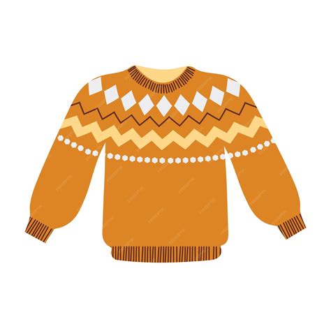 Premium Vector | Cute knitted sweater hand drawn flat cartoon vector ...