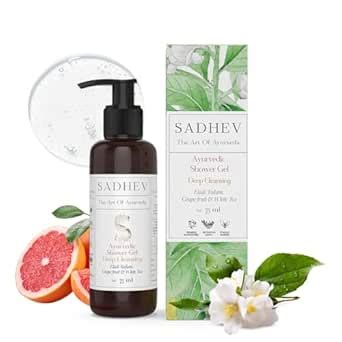 Sadhev Ayurvedic Shower Gel Deep Cleansing - Eladi Tailam, Grapefruit ...