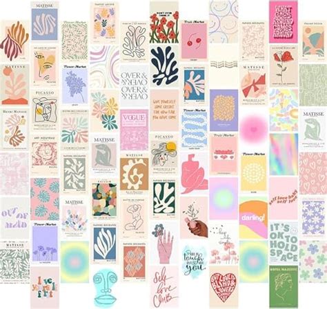 Paper 70Pcs Danish Pastel Wall Collage Kit Aesthetic Pictures, Posters ...