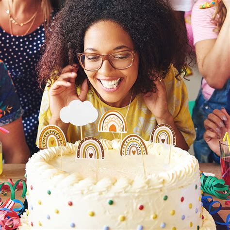 48 Pieces Boho Rainbow Cake Topper Boho Cupcake Topper Boho Rainbow ...