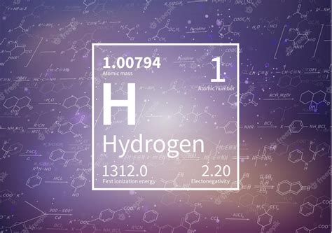 Premium Vector | Hydrogen chemical element with first ionization energy ...