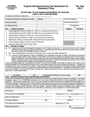 VA VA-8453 2013 - Fill out Tax Template Online