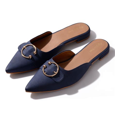 Blue Suede Buckled Mules – Dip Your Toes