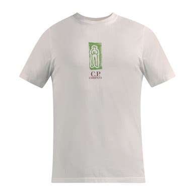 Buy Men White Short Sleeves Back Cp Company Paint Print T-shirt Online ...