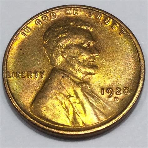 1928-D Uncirculated Lincoln Wheat Cent Penny Beautiful Coin | Property Room