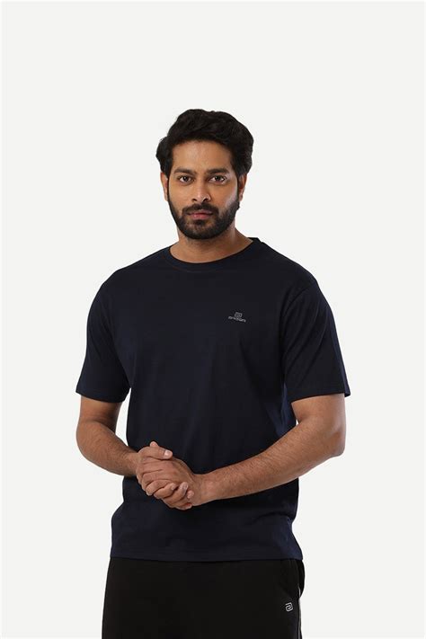 Round Neck - Blue and Navy Melange Solid T-Shirt Pack Of 2 Combo For M ...