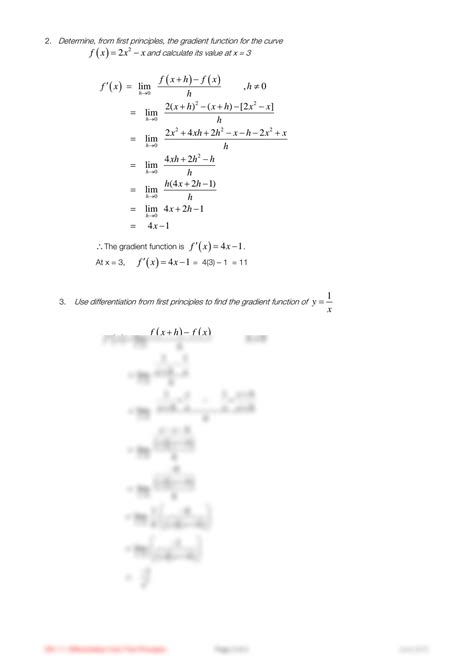 Image result for Differentiation From First Principles Exam Questions