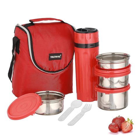 Trueware Executive Pro Lunch Box with Flask, 4 Stainless Steel ...