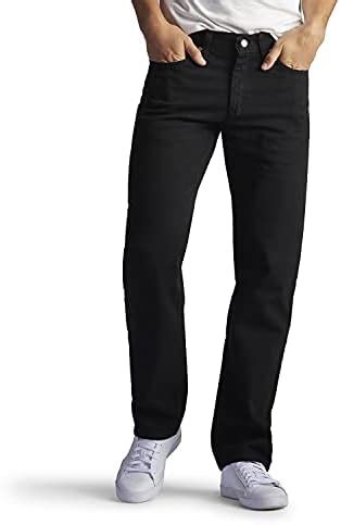 Lee Men's Regular Fit Cotton Jeans (2008908_Double Black_32W X 34L ...