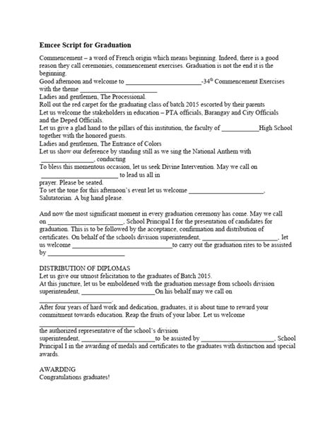 Graduation Script for Emcee Sample 的图像结果