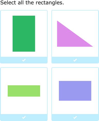 IXL - Squares and rectangles (Upper kindergarten maths practice)