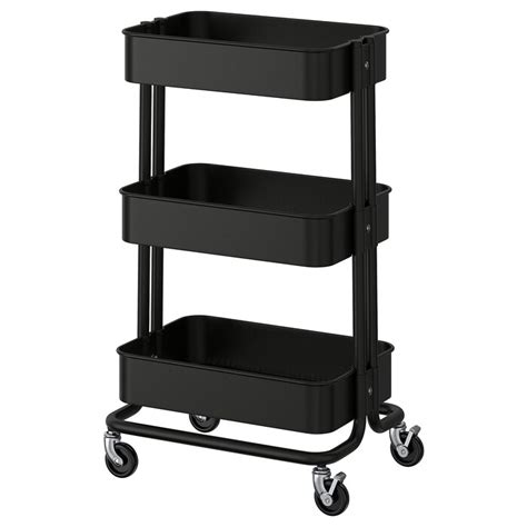 RÅSKOG trolley, black, 35x45x77 cm (133/4x173/4x303/8") - IKEA