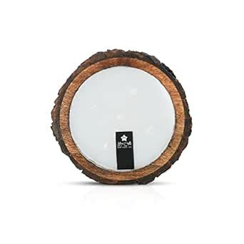 Sitara Crafts® Natural Round Wooden Log Multiwick Candle | Sandal Wood ...