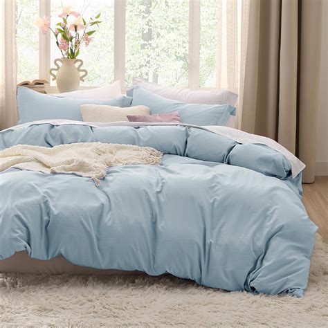 Amazon.com: Bedsure Sky Blue Duvet Cover King Size - 3 Pieces Prewashed ...