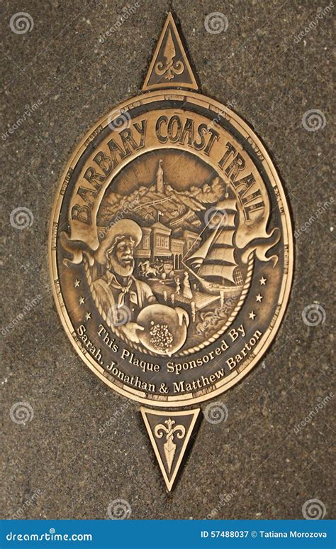 Sign of Barbary Coast Trail in San Francisco Editorial Photography ...