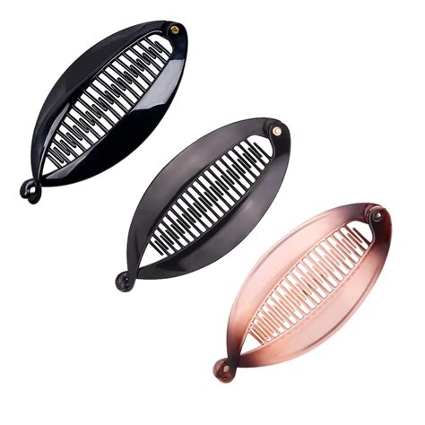 PLUCKET® 5 Inch Banana Clip Hair Clincher Rounded Edges Hair Comb ...