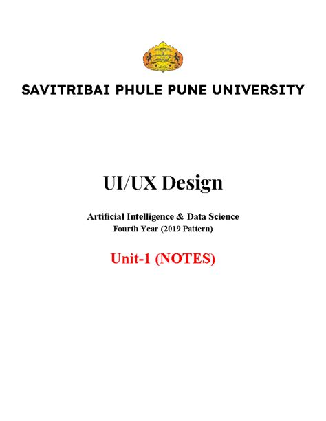 UI/UX Design Unit 1 Notes - SPPU AIDS SEM 7 (2019 Pattern) - Studocu
