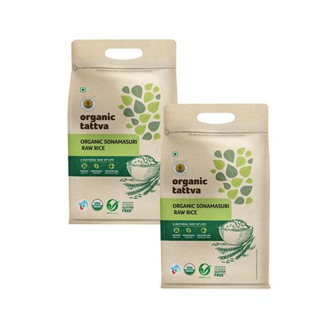 Organic Tattva, Organic Sonamasuri Raw Rice, 5KG |Source of Protein ...