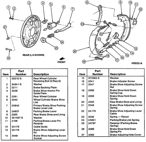 Drum Brake System: Diagrams — 1989 Ford E 150 Van L6-300 4.9L Service ...