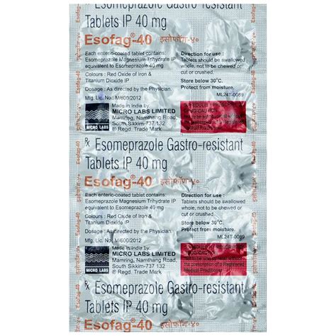 Buy Esofag-40 Tablet online | Uses, Side Effects, Price and substitutes ...