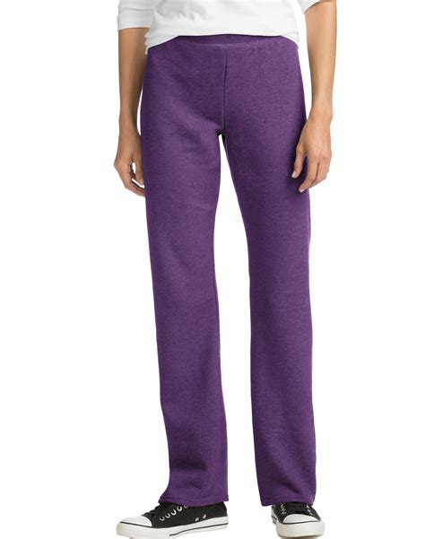 Hanes EcoSmart Women's Petite Fleece Sweatpants, Open Bottom Legs ...