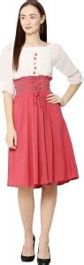 Micro Mount Women Fit and Flare Pink Dress - Buy Micro Mount Women Fit ...
