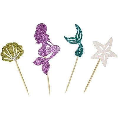 Mermaid Cupcake Toppers, 24 Pcs Mermaid Theme | Ubuy India