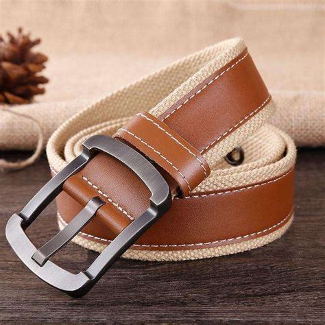 Military Style Canvas Belt Mens With Leather Strap – STYLEFLAIRE