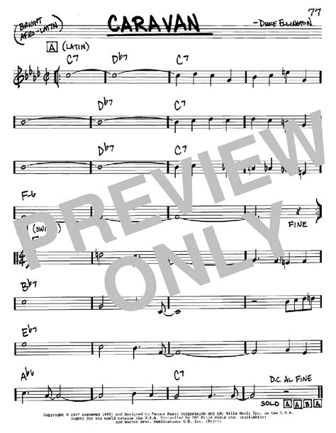 Caravan sheet music by Duke Ellington (Real Book - Melody & Chords - C ...