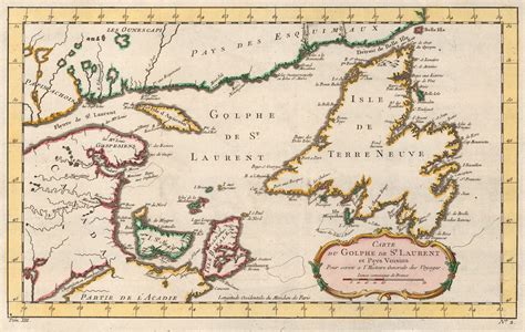 Gulf Of St Lawrence Map CANADA ST LAWRENCE RIVER 1750 NICOLAS BELLIN