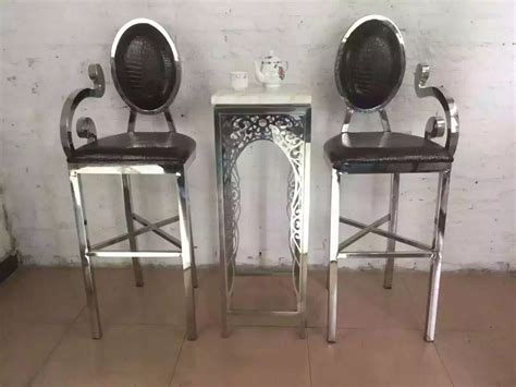 定制金属酒店高吧椅子铝合金黑色户外高脚餐椅美式休闲水吧椅子-阿里巴巴