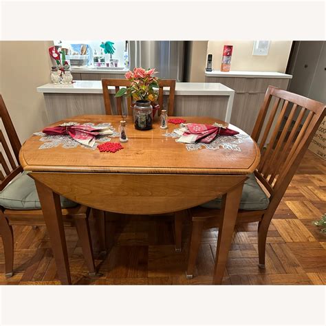 Ethan Allen 48" Round Drop Leaf Table - AptDeco