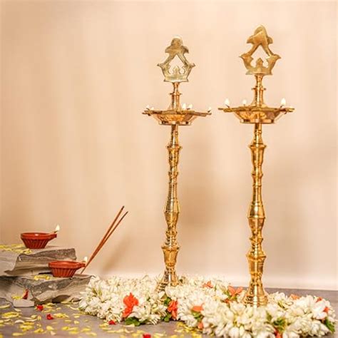 Bhimonee Decor Padi Deepa – Brass Pooja Oil Lamp for Prayer | Traditio