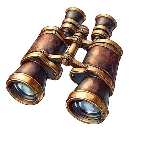 Vintage Watercolor Binoculars Clip Art Illustration, Binoculars ...