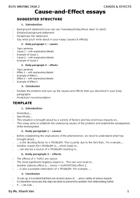 Cause aand effect essays - Cause-and-Effect essays SUGGESTED STRUCTURE ...