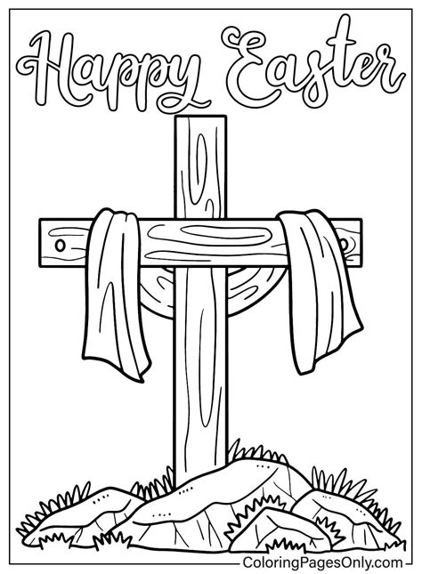 Religious Easter Cross Coloring Pages
