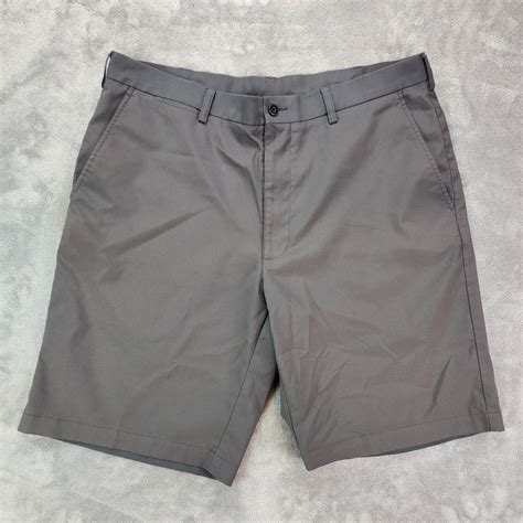 PGA Tour Shorts Mens 36 Gray Chino Flat Front Slash Pocket Performance ...
