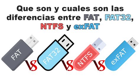 Diferencia entre sistema de archivos NTFS, FAT, FAT32 y exFAT