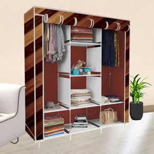 MEZIRE 8 Shelf Foldable Collapsible Wardrobe Storage Organizer Almirah ...