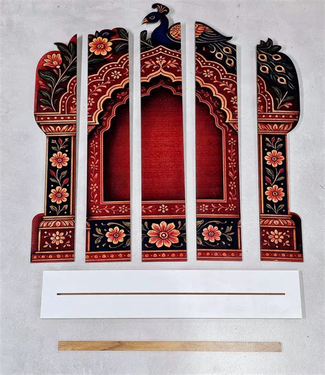 3D Handcrafted Foldable Wooden Mandap Backdrop | Peacock & Floral Desi ...