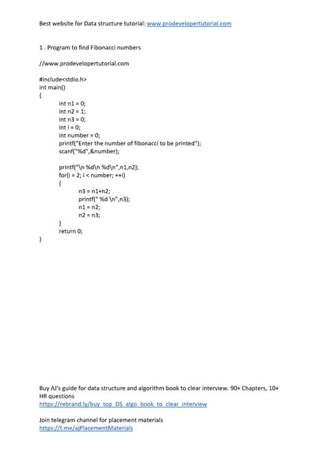 program for second year practical - Buy AJ's guide for data structure ...