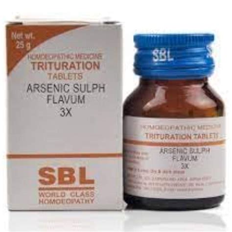 Buy SBL Arsenicum Sulph Flavum Trituration 3X Tablets, 25 gm | 19 ...