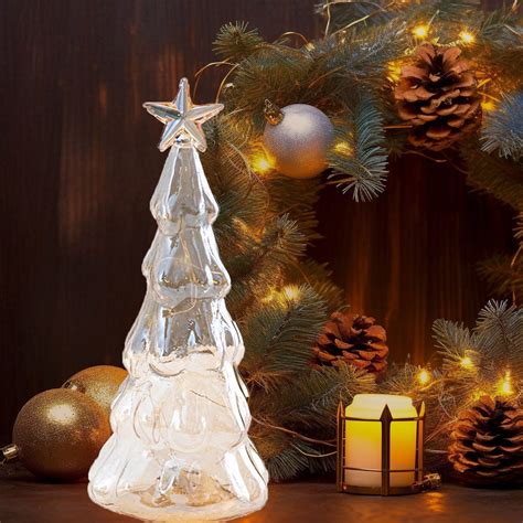 Exhoden Crystal Glass Christmas Tree,Led Light Acrylic Christmas Tree ...