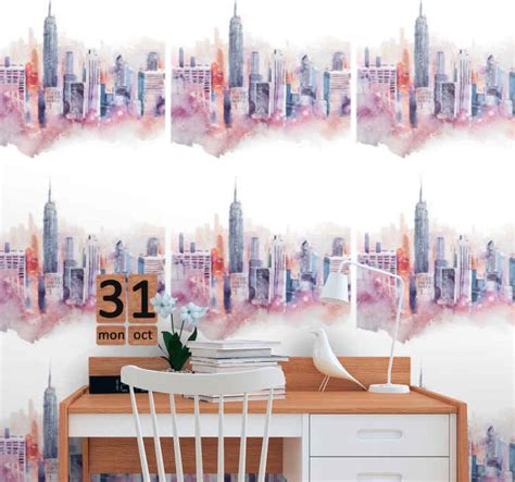 Urban Watercolor city wallpaper