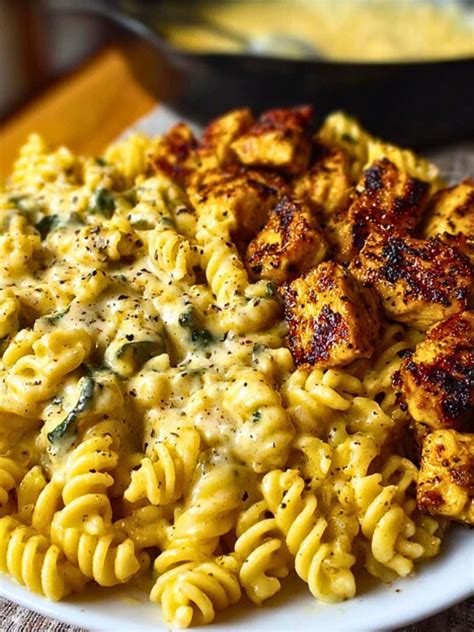 Creamy Velveeta Chicken Rotini Pasta with Mozzarella Garlic Cheese Sauce
