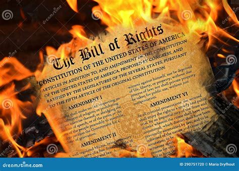 Bill of Rights in Flames stock photo. Image of rights - 290751720