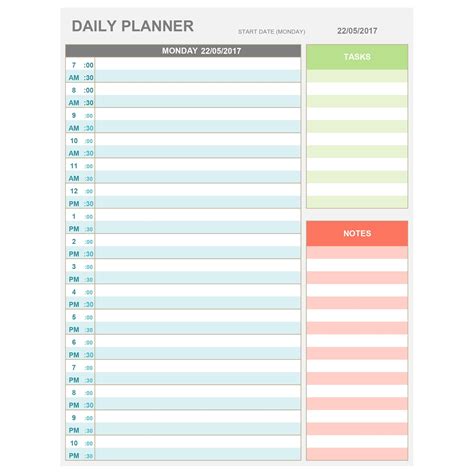 Free template for hourly daily schedule - statee