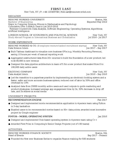 2. Entry Level Data Scientist Resume - FIRST LAST New York, NY | P: +44 ...