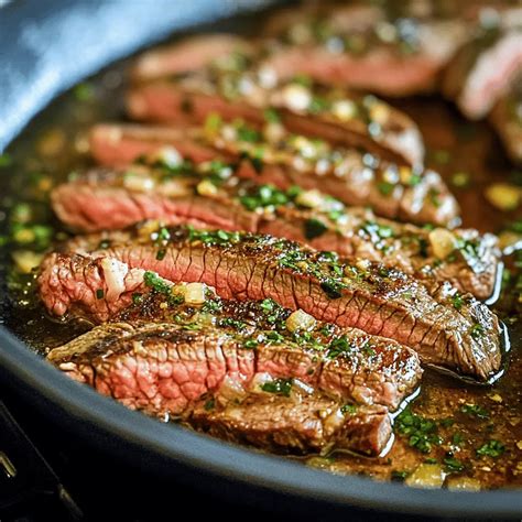 Garlic Butter Skillet Flank Steak Oven Recipe - Home Recipe Haven with ...